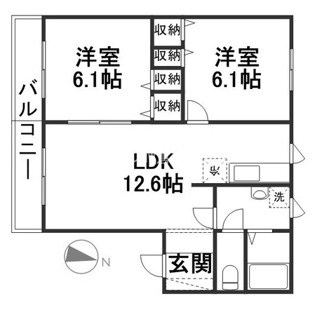 中庄コリーヌ西Ｆの物件間取画像